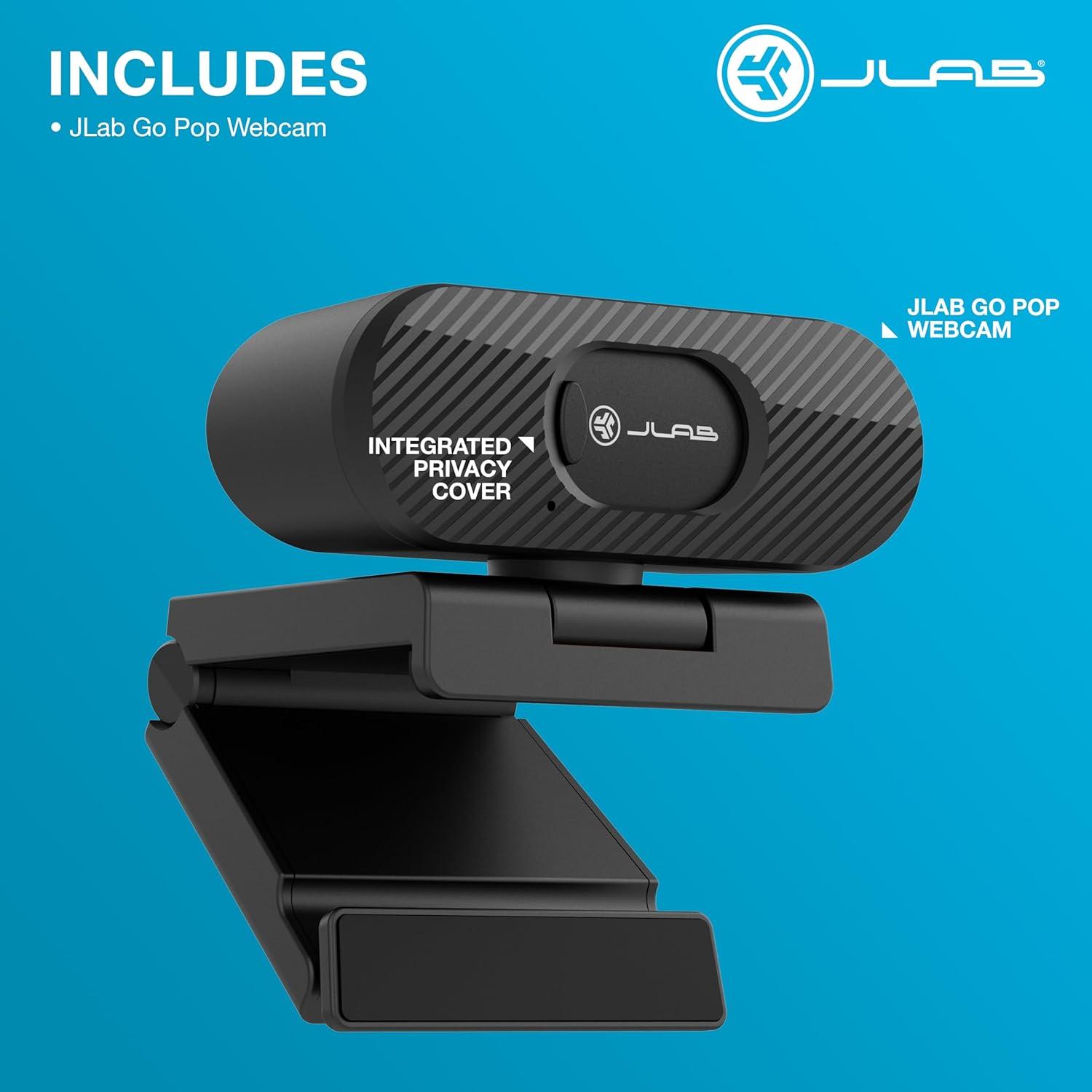 imageJLab Go Pop Cam USB HD Webcam Black 1080P30 FPS 21 Megapixels Builtin Privacy Shutter Minimalist Portable Setup Clipon Design Compatible with PC Mac and Chromebook