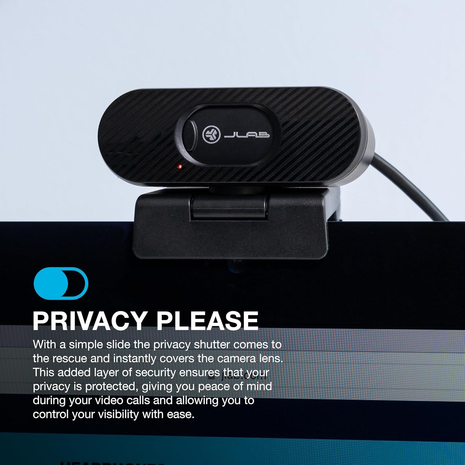 imageJLab Go Pop Cam USB HD Webcam Black 1080P30 FPS 21 Megapixels Builtin Privacy Shutter Minimalist Portable Setup Clipon Design Compatible with PC Mac and Chromebook