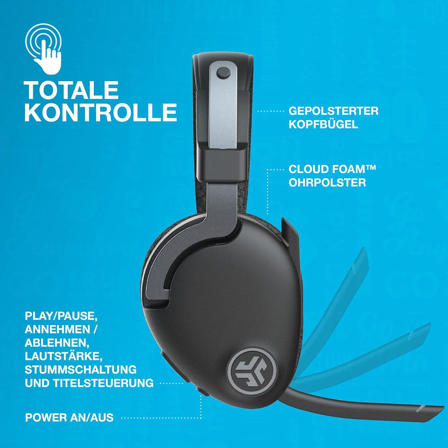imageJLab JBuds Work Wireless Headset with Microphone Over Ear Computer Headsets Wired or Wireless Headphones with 60 Playtime Multipoint Bluetooth Headset for Laptop Teams Office with Mic 1 Pack1 Pack