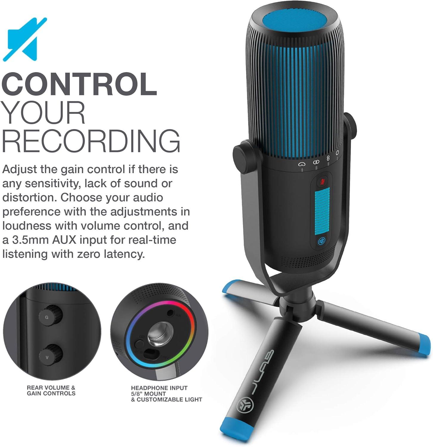 imageJLab Talk Pro USB Microphone USBC Output Cardioid Omnidirectional Stereo Bidirectional 192k Sample Rate 20Hz20kHz Frequency Response Volume Gain Control Quick Mute Plug ampamp Play