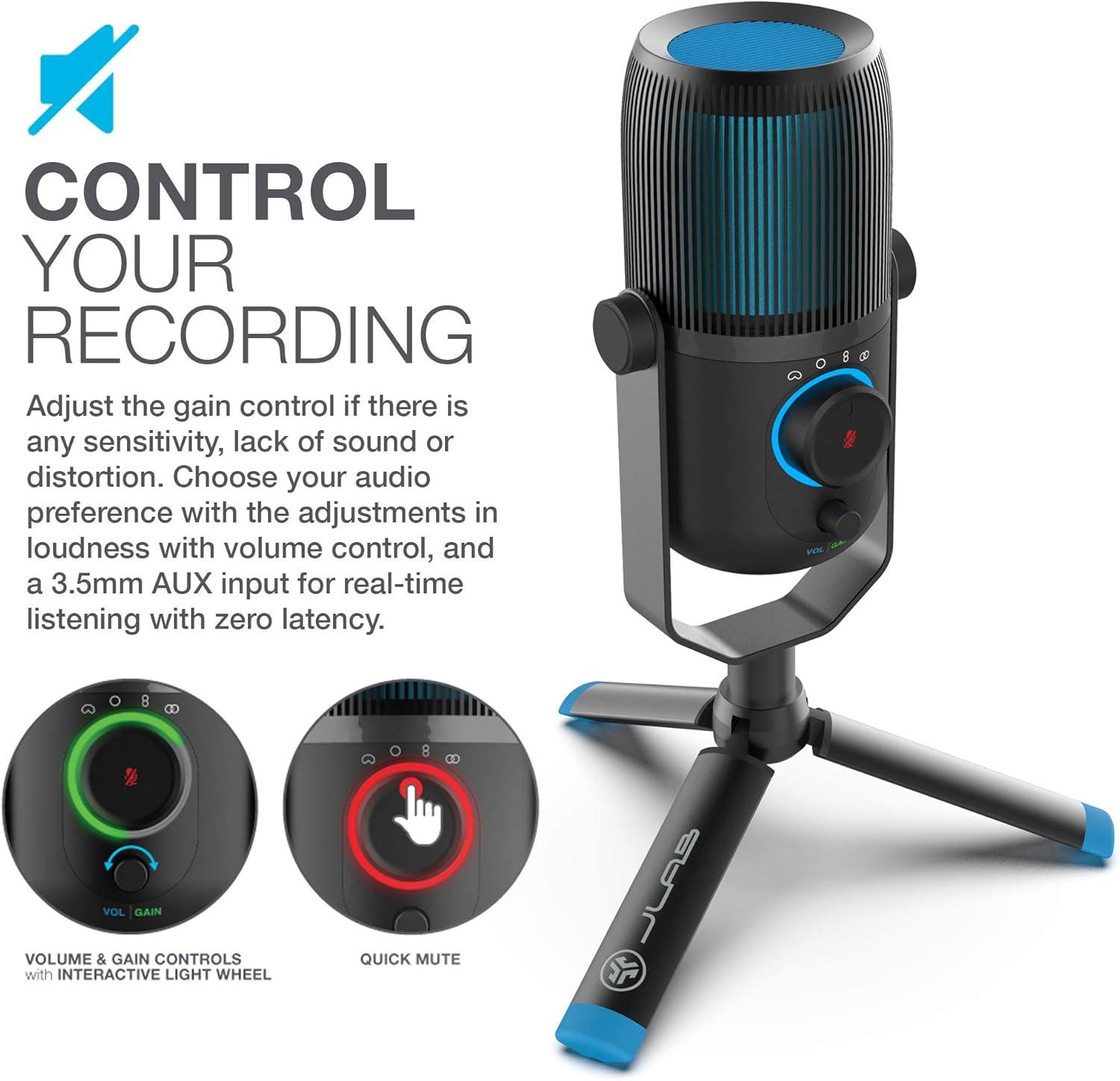 imageJLab Talk USB Microphone USBC Output Cardioid Omnidirectional Stereo or Bidirectional 96k Sample Rate 20Hz 20kHz Frequency Response Volume Gain Control Quick Mute Plug ampamp Play