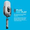 imageJLab Epic Talk USB Gaming Streaming Microphone White USBC Output Cardioid Omni Stereo BiDirectional 192k Sample Rate Volume Control Gain Control and Quick Mute 35mm AUX Plug and PlayWhite