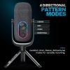 imageJLab Epic Talk USB Gaming Streaming Microphone White USBC Output Cardioid Omni Stereo BiDirectional 192k Sample Rate Volume Control Gain Control and Quick Mute 35mm AUX Plug and PlayBlack