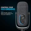 imageJLab Epic Talk USB Gaming Streaming Microphone White USBC Output Cardioid Omni Stereo BiDirectional 192k Sample Rate Volume Control Gain Control and Quick Mute 35mm AUX Plug and PlayBlack