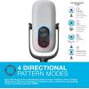 imageJLab Epic Talk USB Gaming Streaming Microphone White USBC Output Cardioid Omni Stereo BiDirectional 192k Sample Rate Volume Control Gain Control and Quick Mute 35mm AUX Plug and PlayWhite