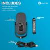 imageJLab Epic Talk USB Gaming Streaming Microphone White USBC Output Cardioid Omni Stereo BiDirectional 192k Sample Rate Volume Control Gain Control and Quick Mute 35mm AUX Plug and PlayBlack