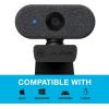 imageJLab Go Cam USB HD Webcam White 1080P30 FPS 21 Megapixels Minimalist Portable Setup OmniDirectional Microphone Compatible with PC Mac and ChromebookBlack