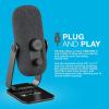 imageJLab Go Talk USB Gaming Streaming Microphone White USBC Output Cardioid Omnidirectional 96k Sample Rate 20Hz 20kHz Frequency Response Volume Control and Quick Mute 35mm AUX Plug and PlayBlack