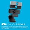 imageJLab JBuds Cam USB HD Webcam Black with Optional White Faceplate 1080P30 FPS 21 Megapixels AutoFocus Dual OmniDirectional Microphones Compatible with PC Mac and Chromebook
