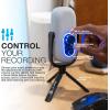 imageJLab JBuds Talk USB Gaming Streaming Microphone White USBC Output Cardioid Omni Stereo BiDirectional 96k Sample Rate Volume Control Gain Control and Quick Mute 35mm AUX Plug and PlayWhite