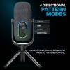 imageJLab JBuds Talk USB Gaming Streaming Microphone White USBC Output Cardioid Omni Stereo BiDirectional 96k Sample Rate Volume Control Gain Control and Quick Mute 35mm AUX Plug and PlayBlack