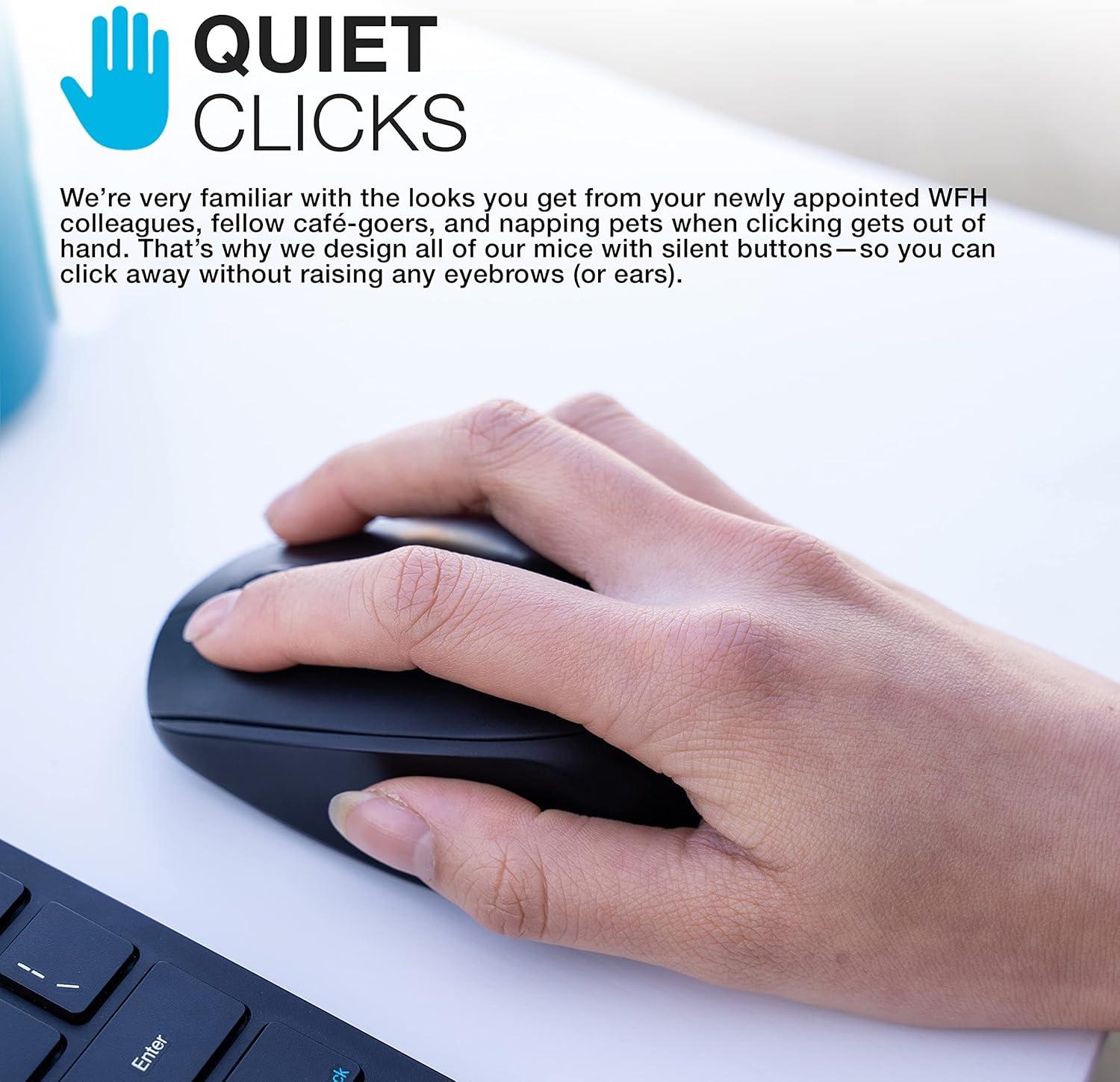 imageJLab GO Charge Wireless Mouse Connect Via Bluetooth or USB Wireless Dongle MultiDevice Toggle Portable UltraCompact and Lightweight for Work on The Go Adjustable Tracking 1 Pack1 Pack