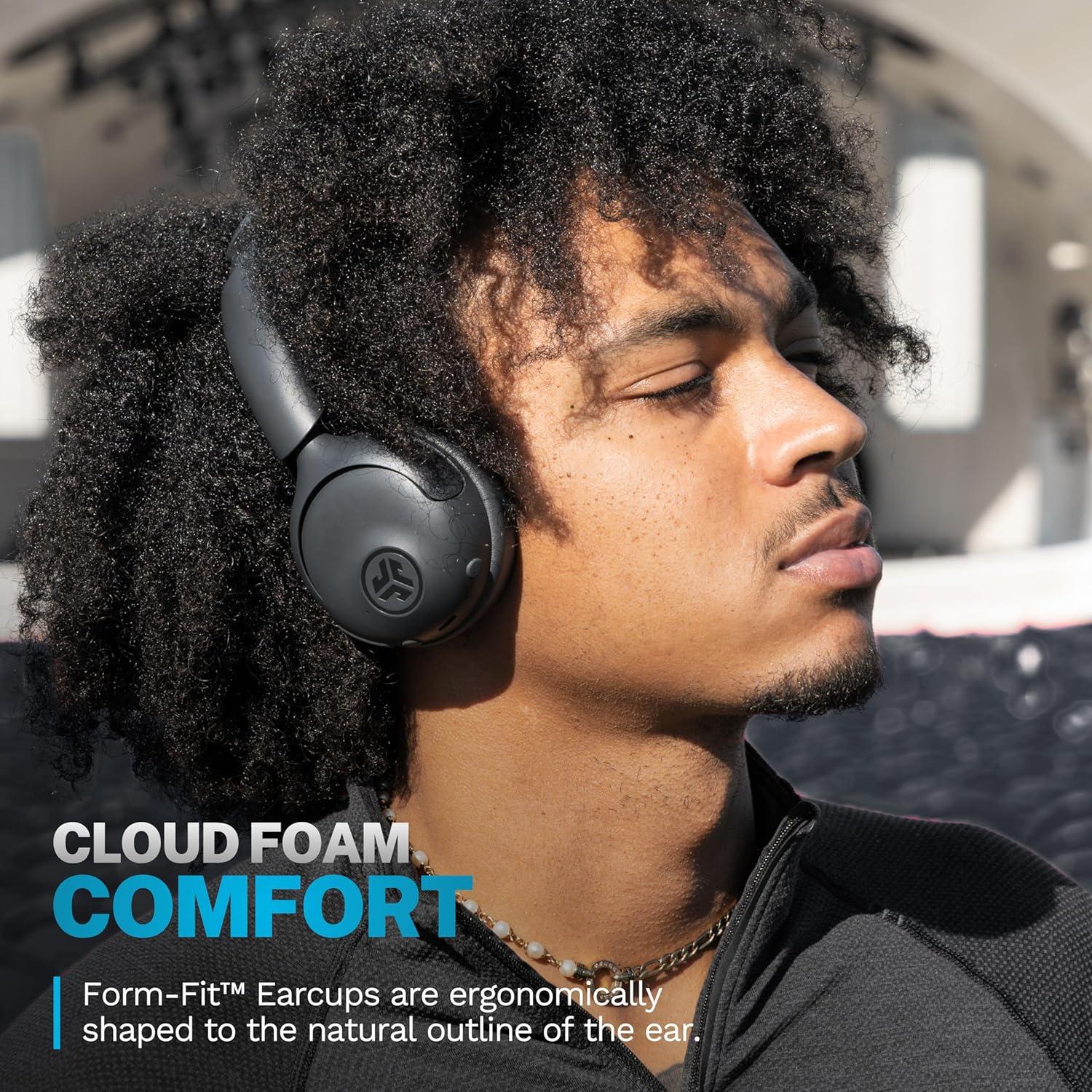 imageJLab Go Lux ANC Wireless Headphones Graphite Hybrid Active Noise Cancelling Premium OnEar Bluetooth Headset Customizable Sound Be Aware Mode Cloud Foam Comfort Multipoint ConnectionGraphite