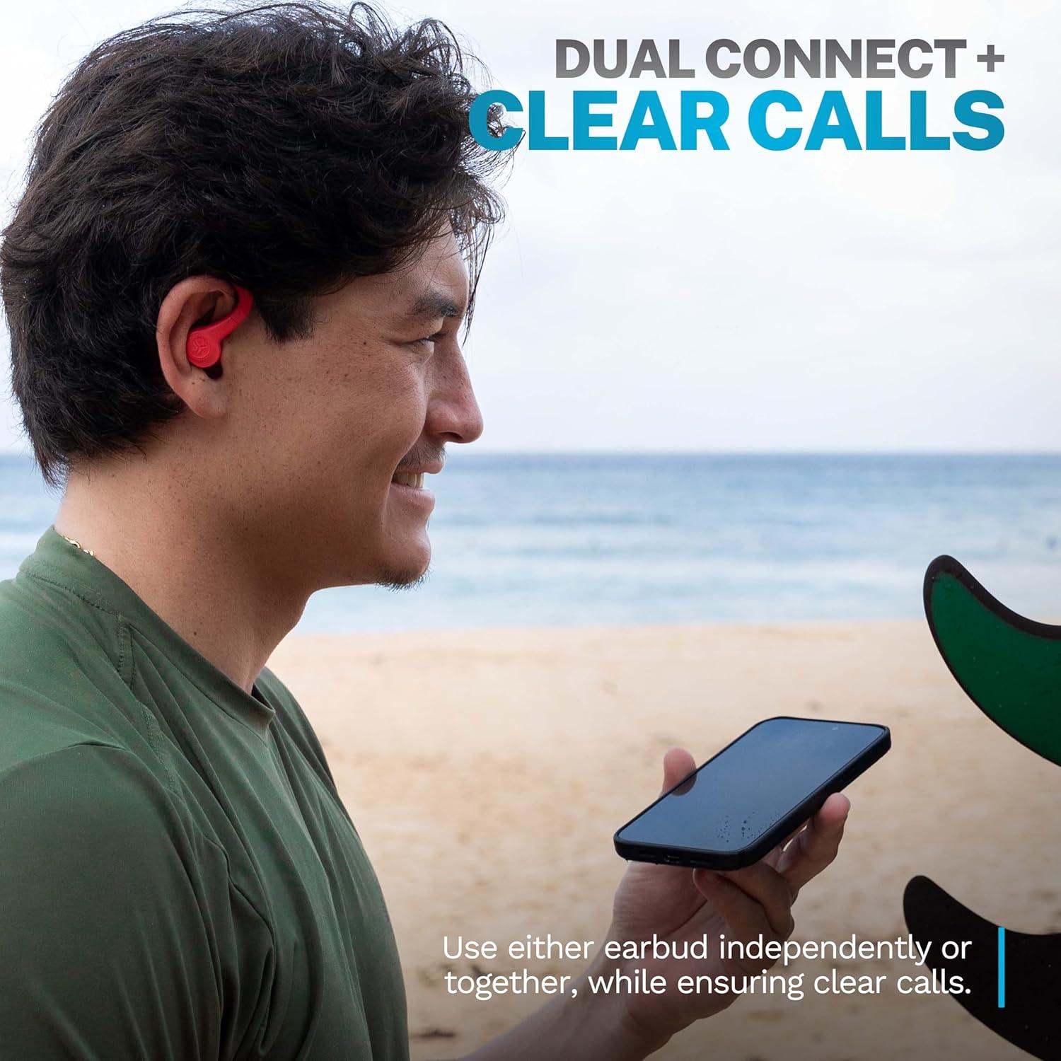 imageJLab Go Sport Wireless Workout Earbuds Featuring C3 Clear Calling Secure Earhook Sport Design 35 Hour Bluetooth Playtime and 3 EQ Sound Settings GraphiteCoral