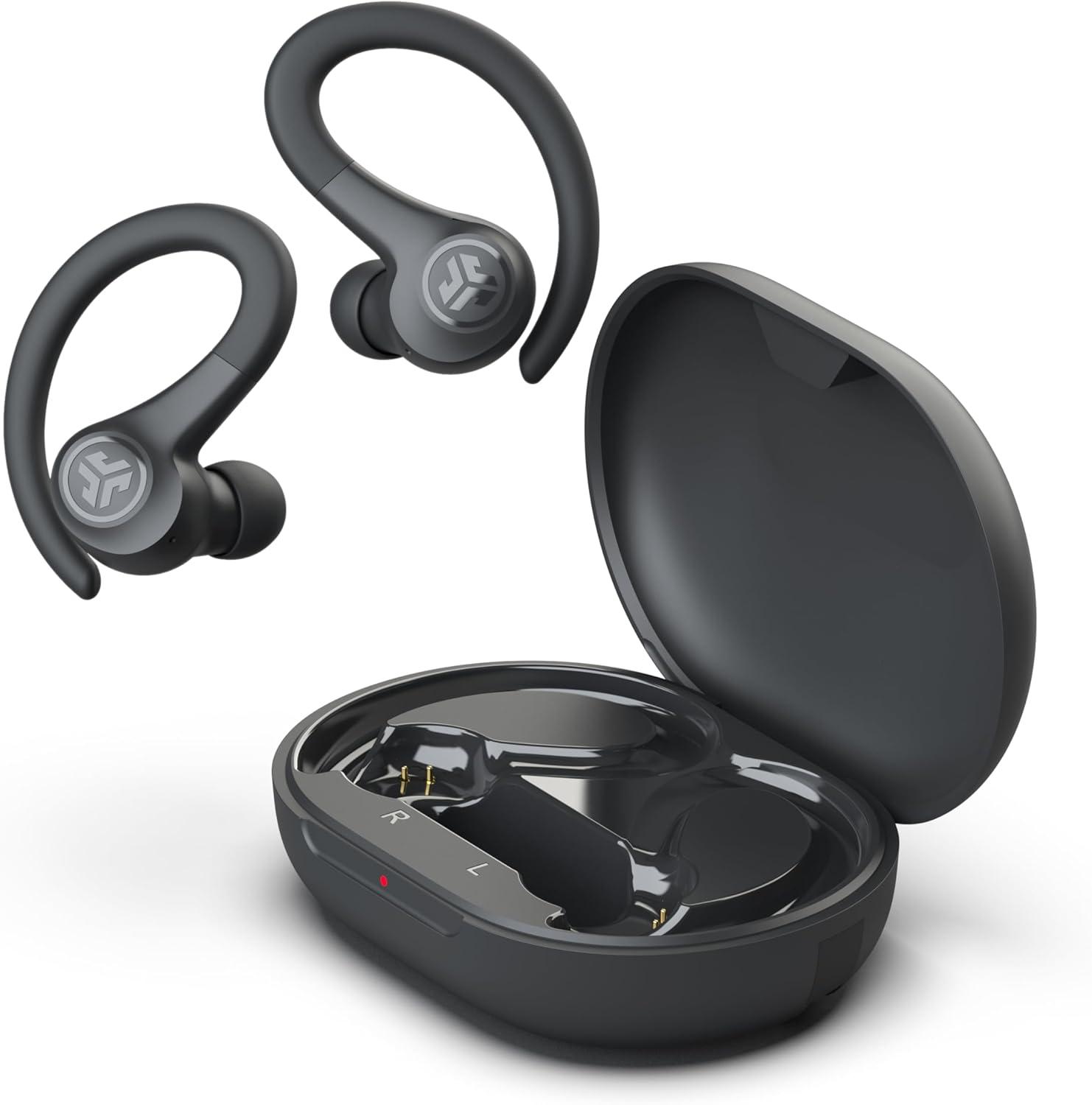 imageJLab Go Sport Wireless Workout Earbuds Featuring C3 Clear Calling Secure Earhook Sport Design 35 Hour Bluetooth Playtime and 3 EQ Sound Settings GraphiteGraphite