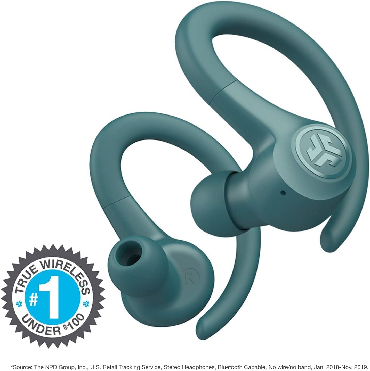 imageJLab Go Sport Wireless Workout Earbuds Featuring C3 Clear Calling Secure Earhook Sport Design 35 Hour Bluetooth Playtime and 3 EQ Sound Settings GraphiteTeal