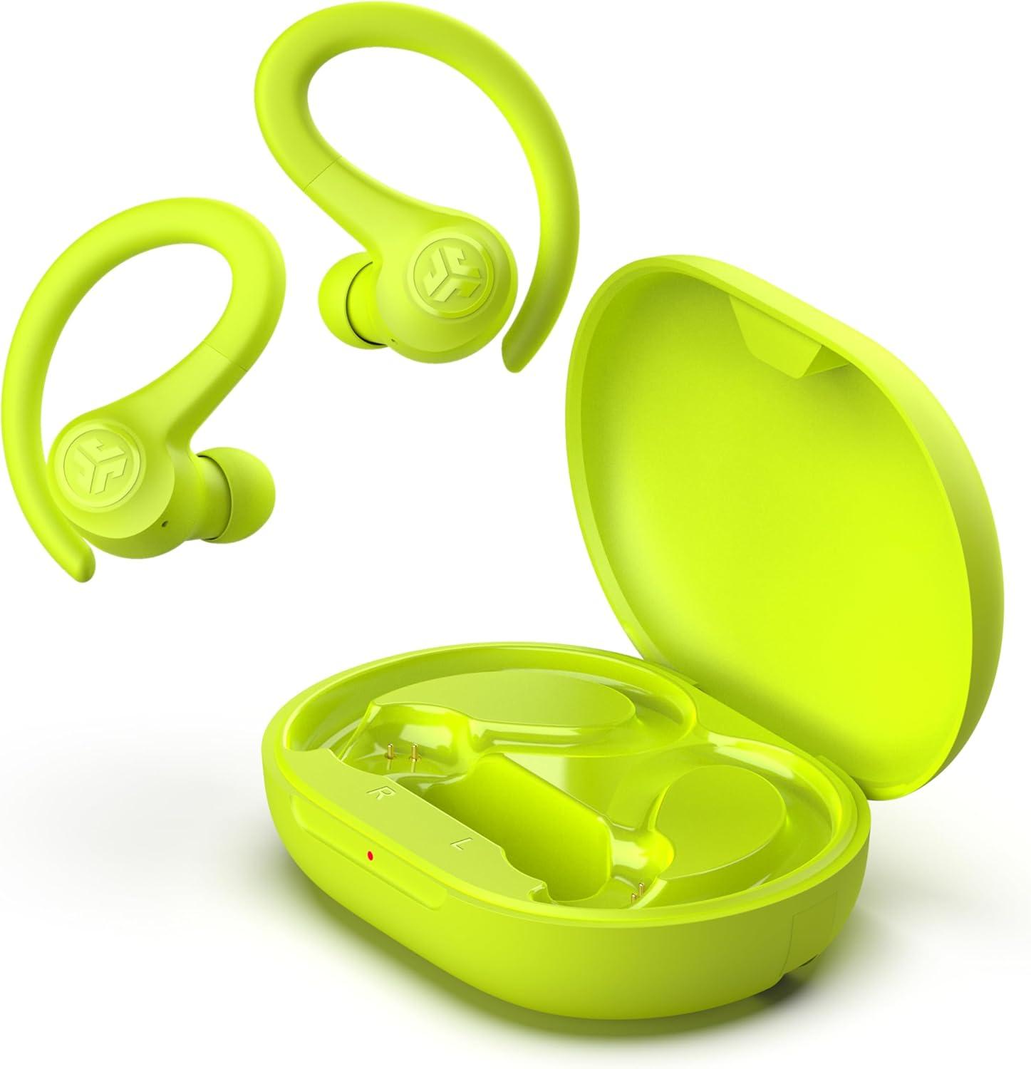 imageJLab Go Sport Wireless Workout Earbuds Featuring C3 Clear Calling Secure Earhook Sport Design 35 Hour Bluetooth Playtime and 3 EQ Sound Settings GraphiteYellow