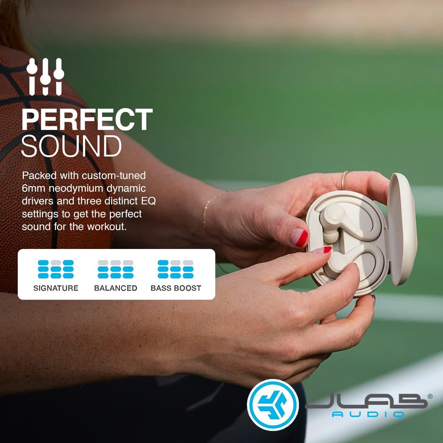 imageJLab Go Sport Wireless Workout Earbuds Featuring C3 Clear Calling Secure Earhook Sport Design 35 Hour Bluetooth Playtime and 3 EQ Sound Settings GraphiteSand