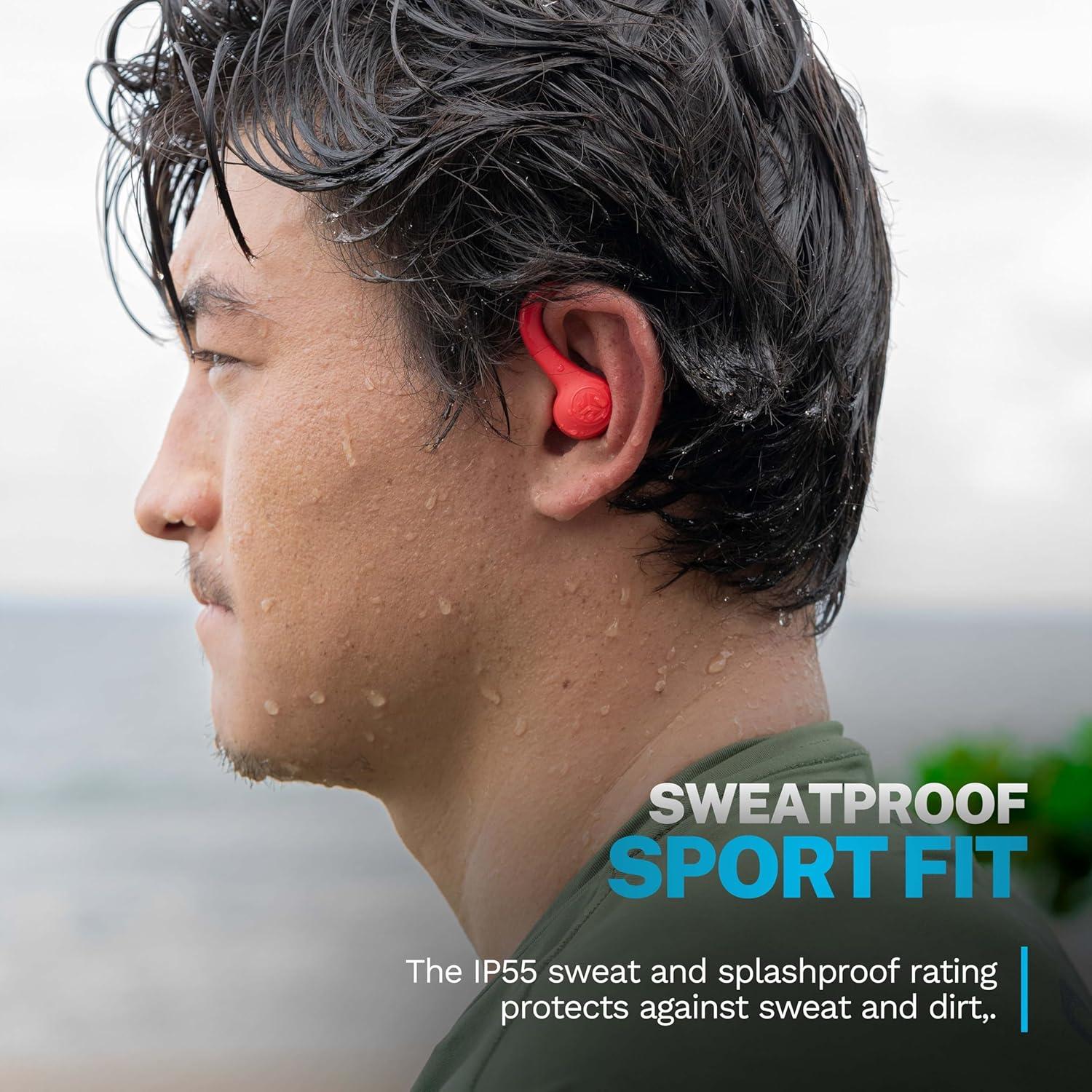 imageJLab Go Sport Wireless Workout Earbuds Featuring C3 Clear Calling Secure Earhook Sport Design 35 Hour Bluetooth Playtime and 3 EQ Sound Settings GraphiteCoral