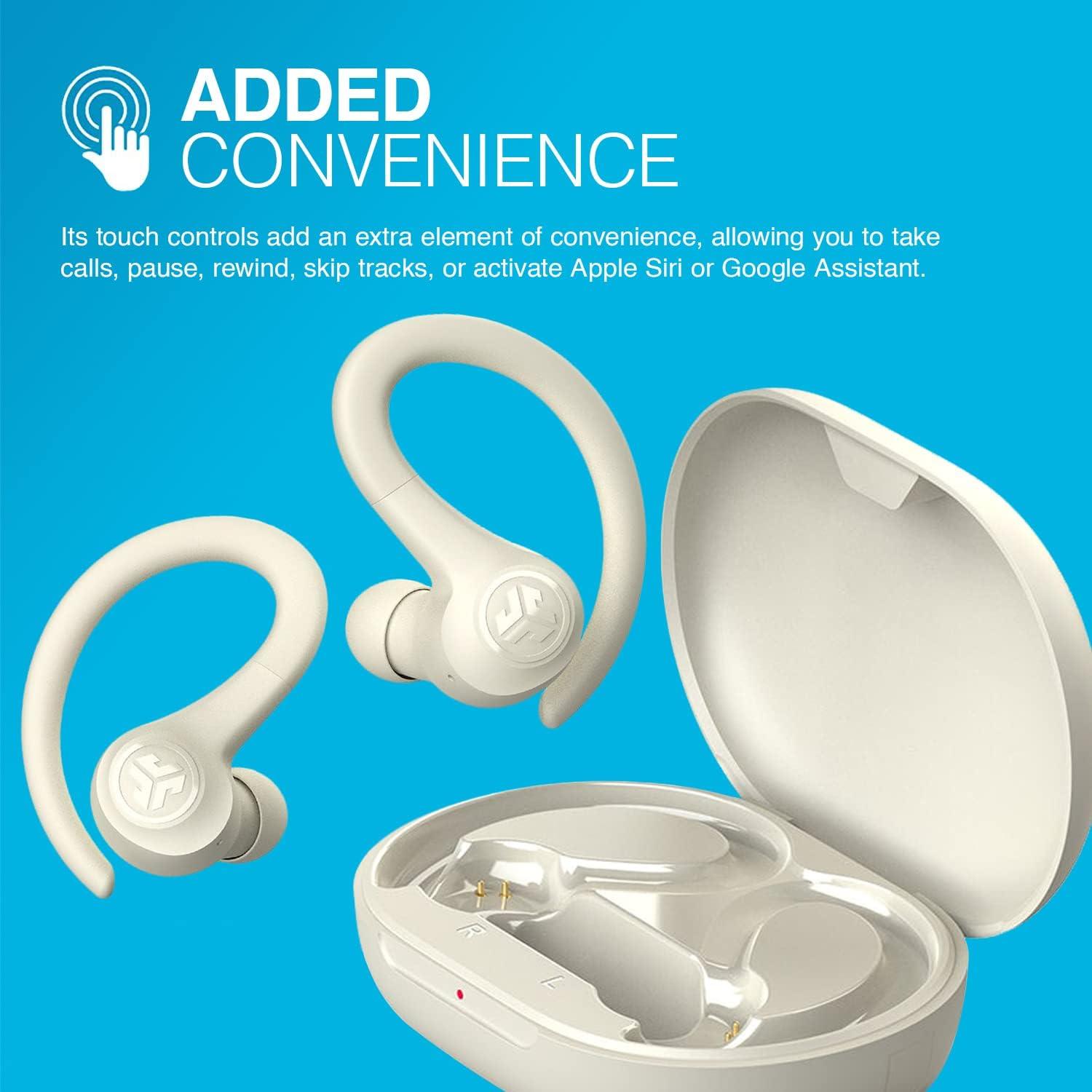 imageJLab Go Sport Wireless Workout Earbuds Featuring C3 Clear Calling Secure Earhook Sport Design 35 Hour Bluetooth Playtime and 3 EQ Sound Settings GraphiteSand