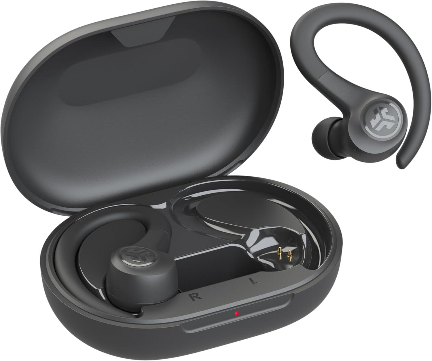 imageJLab Go Sport Wireless Workout Earbuds Featuring C3 Clear Calling Secure Earhook Sport Design 35 Hour Bluetooth Playtime and 3 EQ Sound Settings GraphiteGraphite