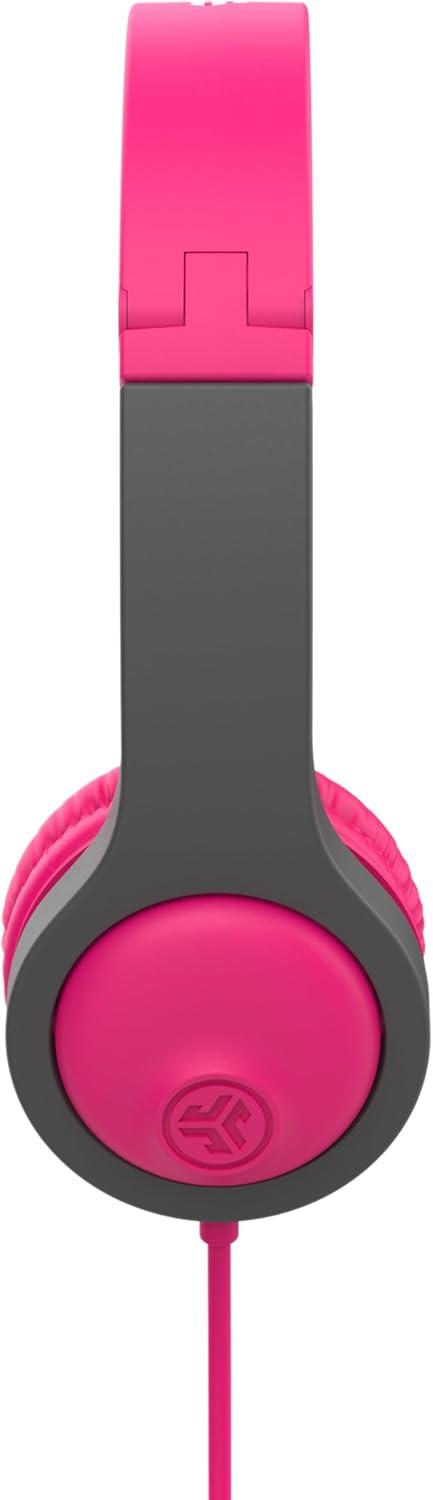imageJLab JBuddies Folding Kids Wired Headphones Gen 2 PinkGrey Toddler Headphones Noise Isolation Kids Safe Volume Limiting for Children Ages 2PinkGrey