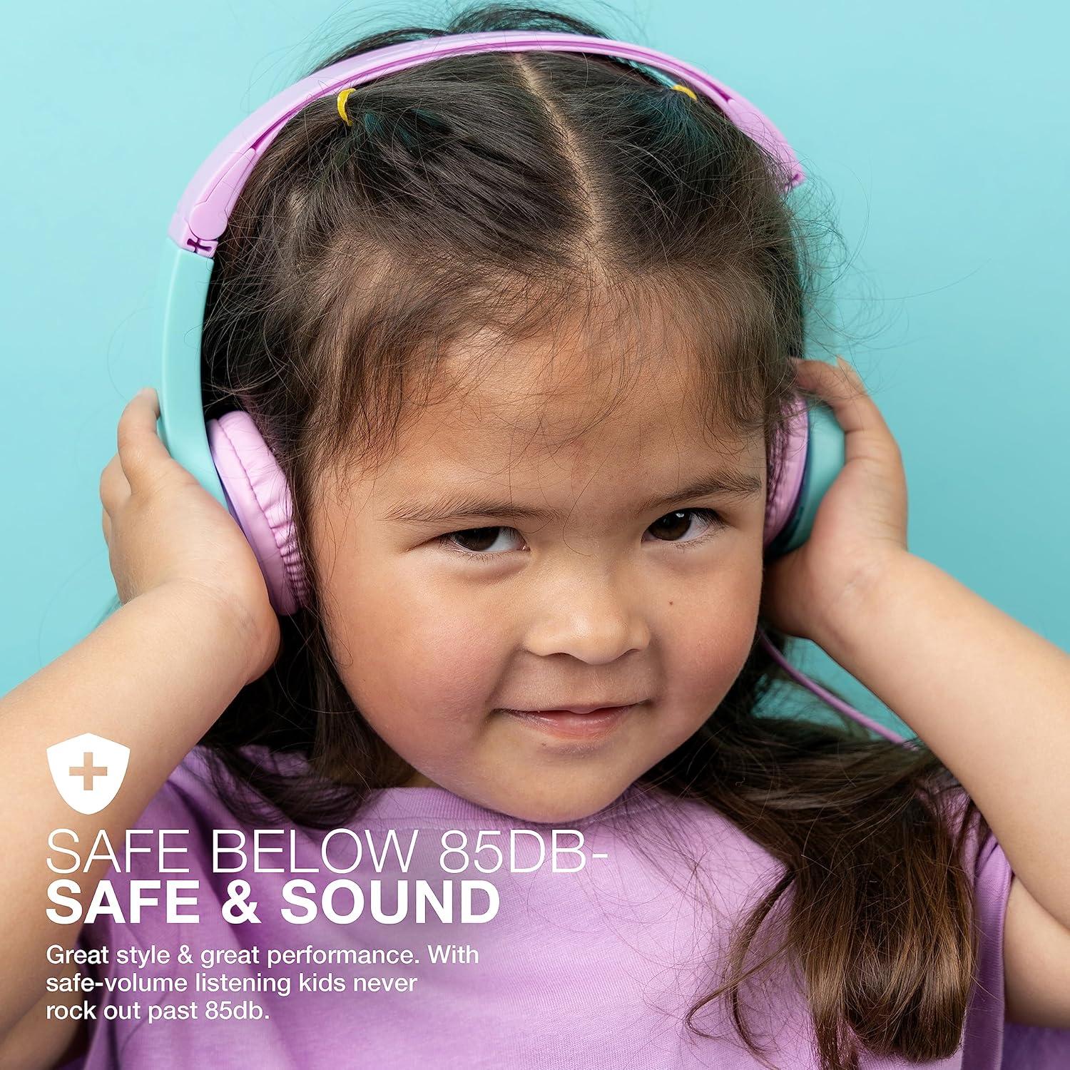 imageJLab JBuddies Folding Kids Wired Headphones Gen 2 PinkGrey Toddler Headphones Noise Isolation Kids Safe Volume Limiting for Children Ages 2PinkTeal