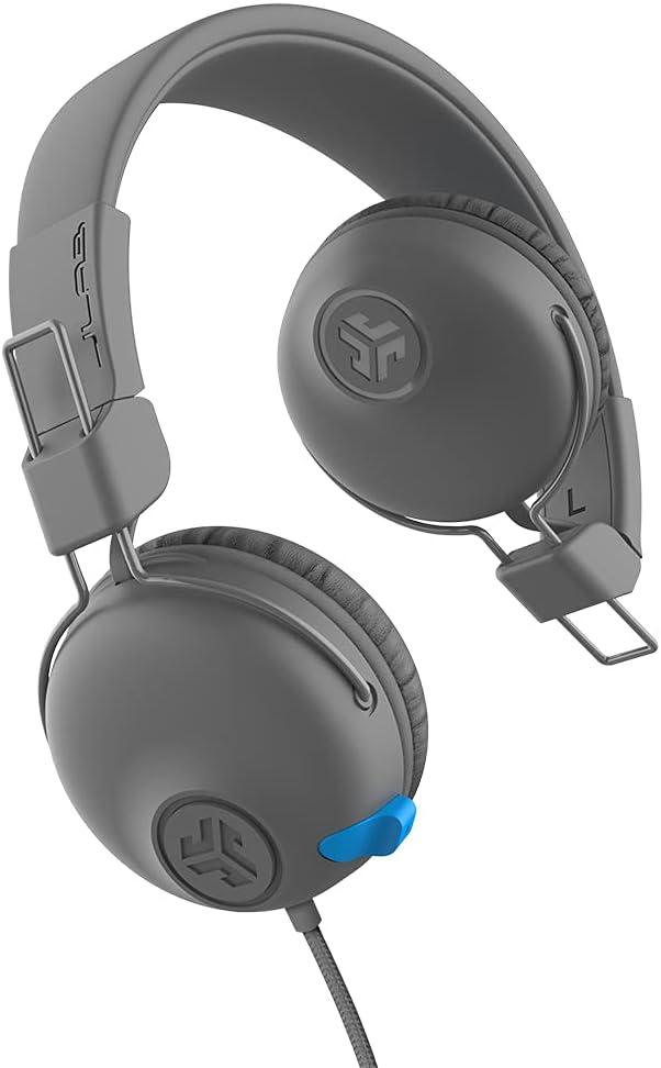 imageJLab JBuddies Learn OnEar Kids Headphones Retractable Boom Mic Builtin Volume Regulators for Safety Folding Adjustable Great for Schooling Homework and Virtual Classes