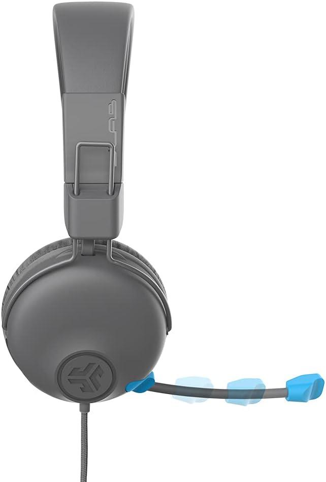 imageJLab JBuddies Learn OnEar Kids Headphones Retractable Boom Mic Builtin Volume Regulators for Safety Folding Adjustable Great for Schooling Homework and Virtual Classes