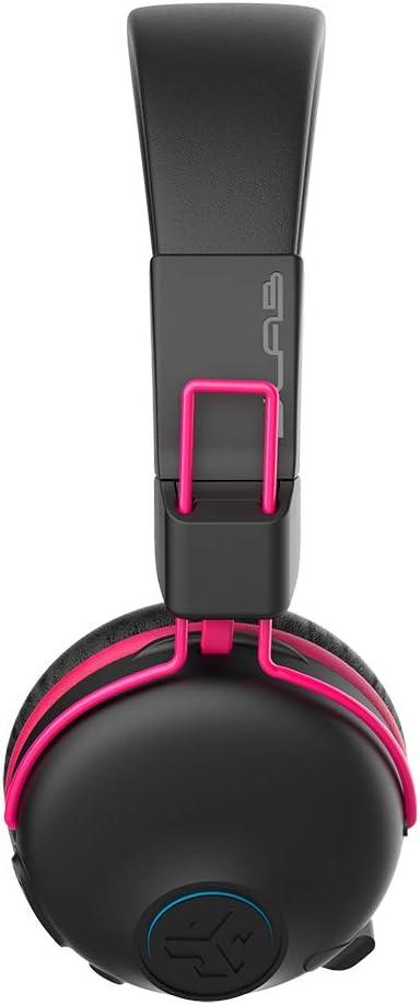 imageJLab JBuddies Play Gaming Wireless Kids Headset Blue 22 Hour Bluetooth 5 Playtime 60ms SuperLow Latency for Mobile Gameplay Retractable Boom Mic AUX Cord Compatible wGaming ConsolesPink