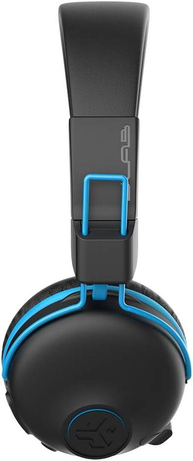 imageJLab JBuddies Play Gaming Wireless Kids Headset Blue 22 Hour Bluetooth 5 Playtime 60ms SuperLow Latency for Mobile Gameplay Retractable Boom Mic AUX Cord Compatible wGaming ConsolesBlue