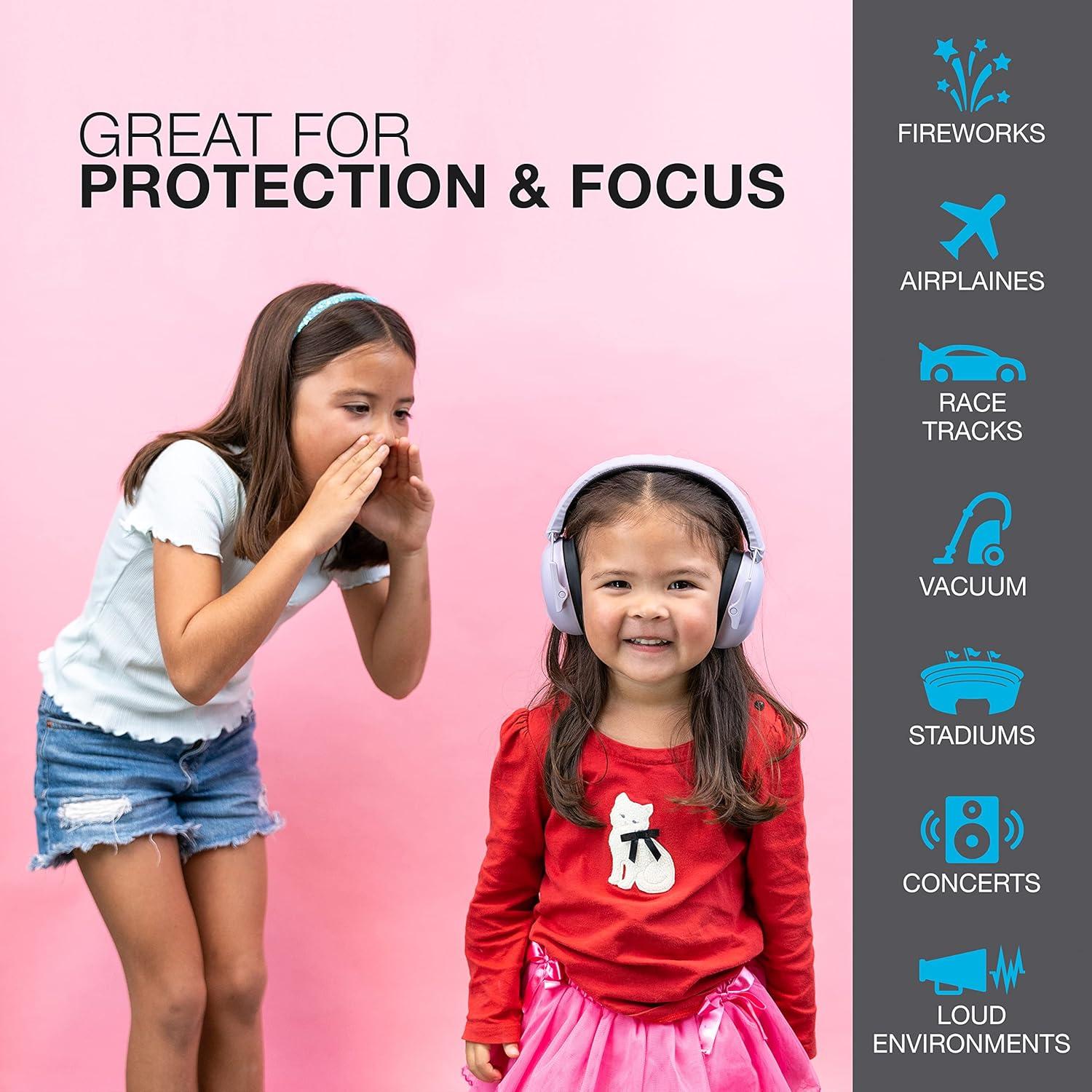 imageJLab JBuddies Protect Earmuffs Adjustable Headband for Infants to Teens Hearing ProtectionLilac