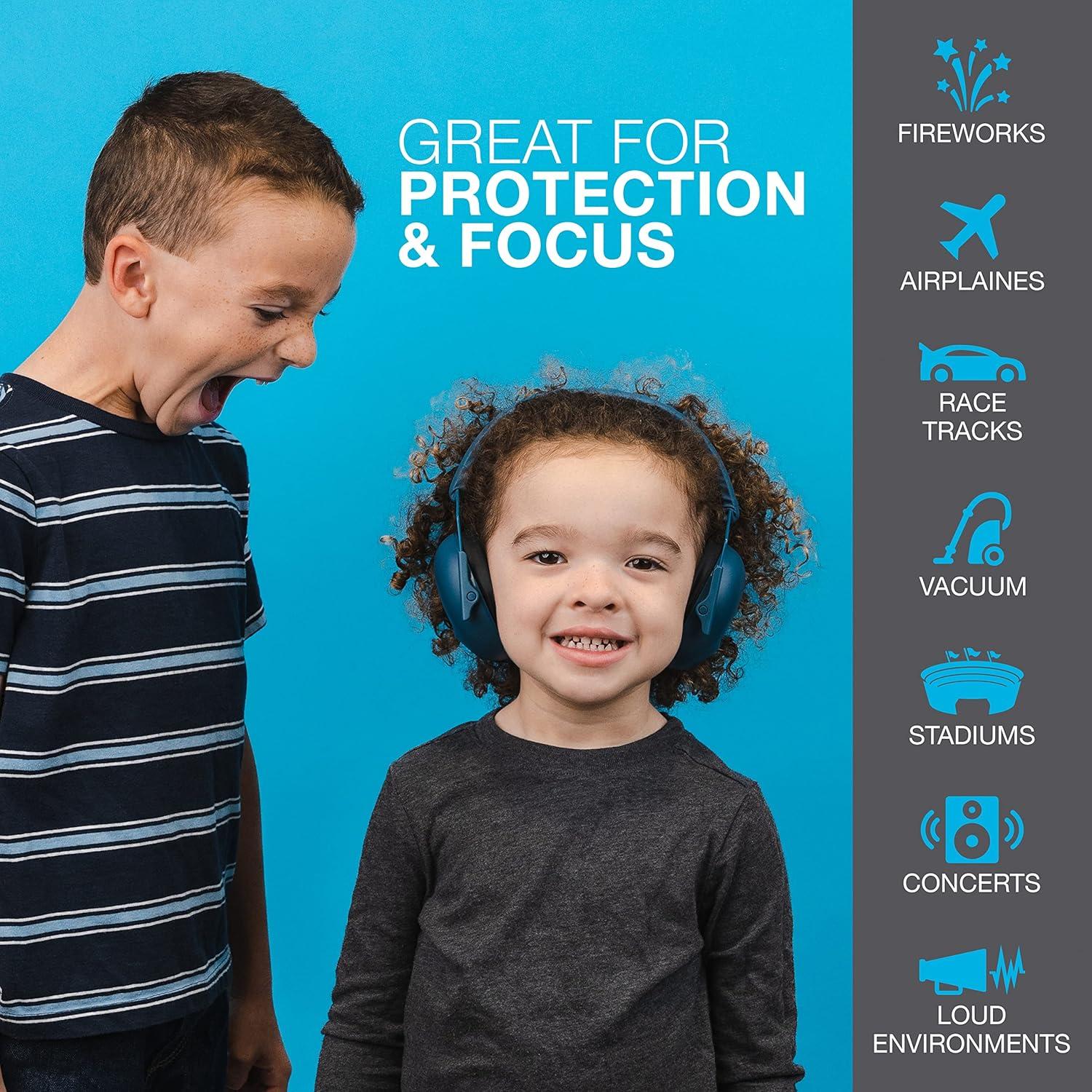 imageJLab JBuddies Protect Earmuffs Adjustable Headband for Infants to Teens Hearing ProtectionNavy Blue