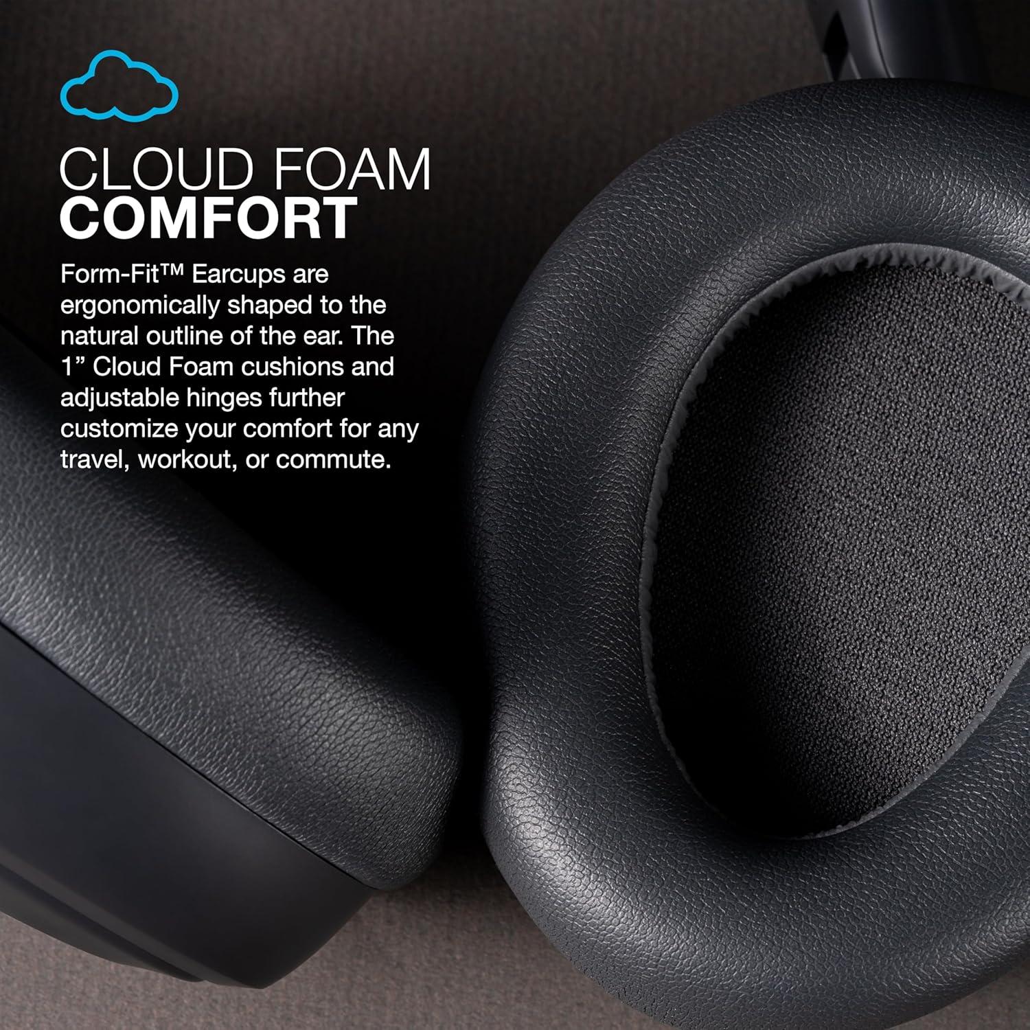 imageJLab JBuds Lux ANC Wireless Headphones Mauve Hybrid Active Noise Cancelling Customizable Sound Spatial Audio Compatible Premium OverEar Bluetooth HeadsetGraphite