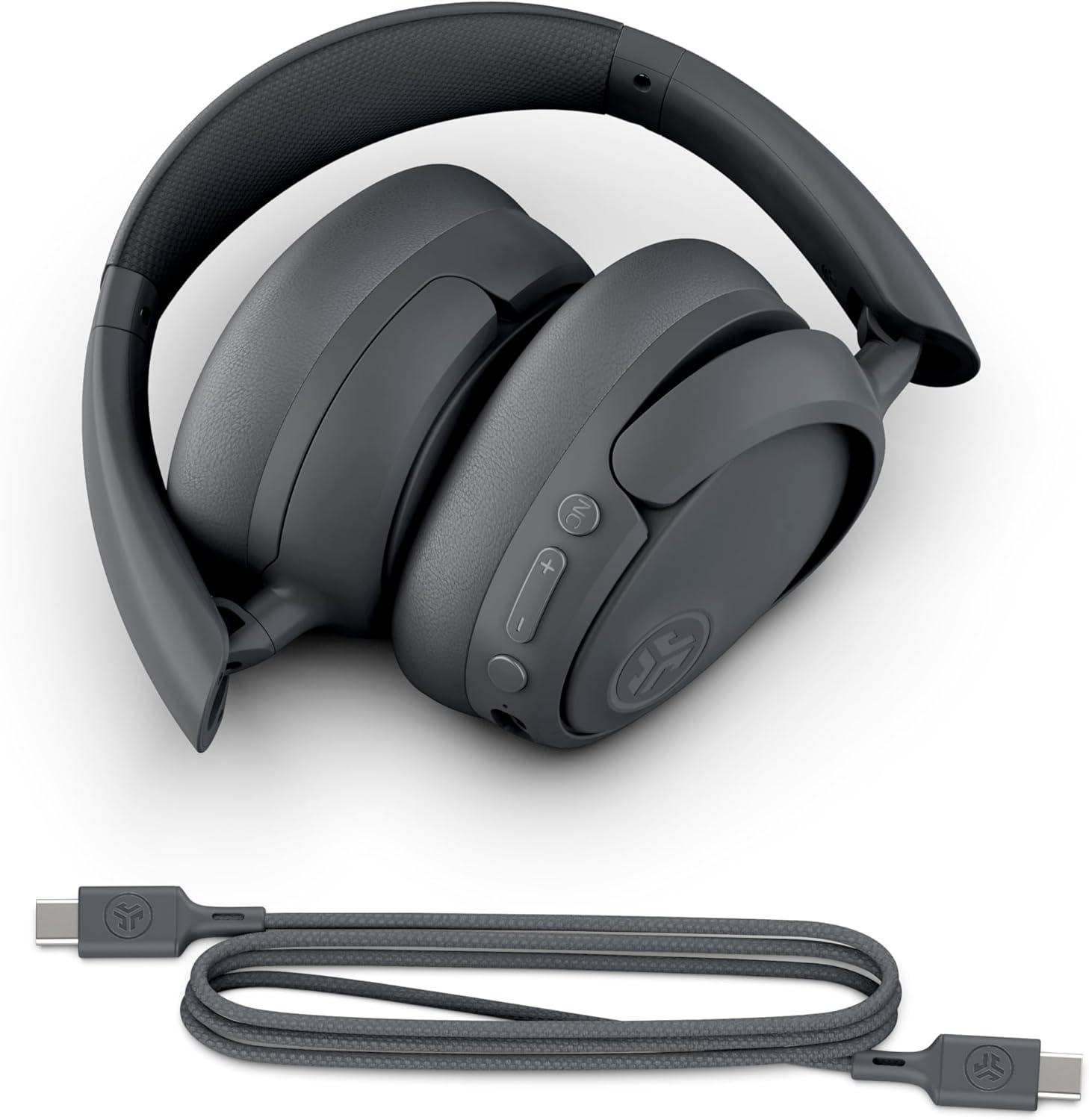 imageJLab JBuds Lux ANC Wireless Headphones Mauve Hybrid Active Noise Cancelling Customizable Sound Spatial Audio Compatible Premium OverEar Bluetooth HeadsetGraphite