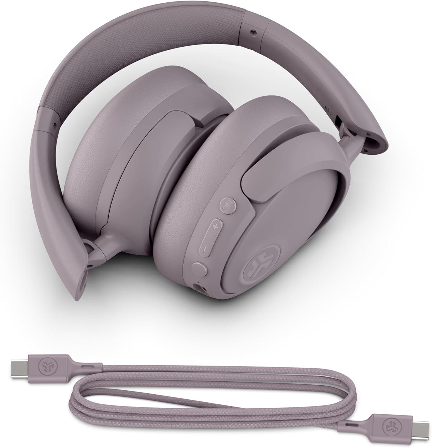 imageJLab JBuds Lux ANC Wireless Headphones Mauve Hybrid Active Noise Cancelling Customizable Sound Spatial Audio Compatible Premium OverEar Bluetooth HeadsetMauve