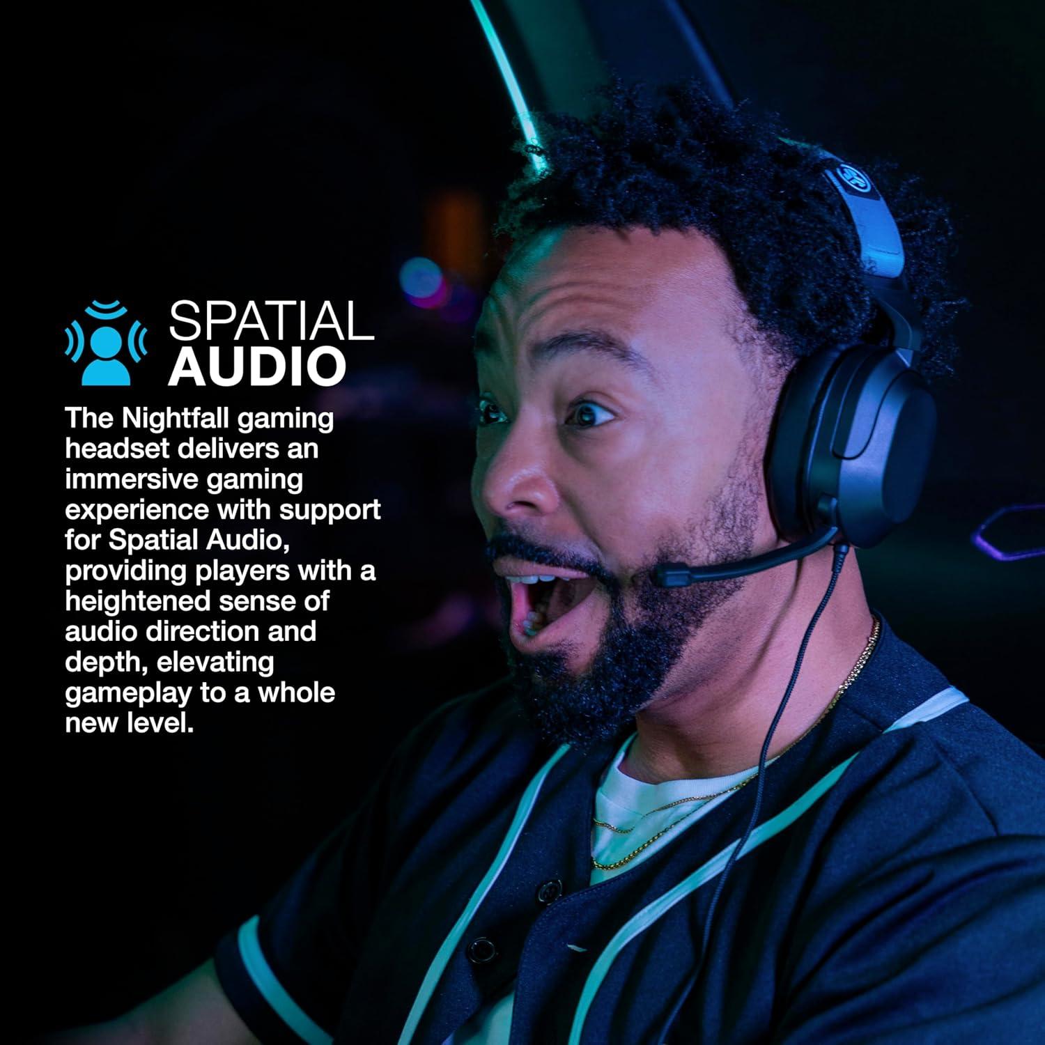 imageJLab Nightfall Gaming Headset with NearField Directional FliptoMute Rotating Boom Mic 50mm Drivers and Sound Isolating Inner Shelf Wired 35mm for PC PS5 PS4 Xbox Series XS Xbox one Switch