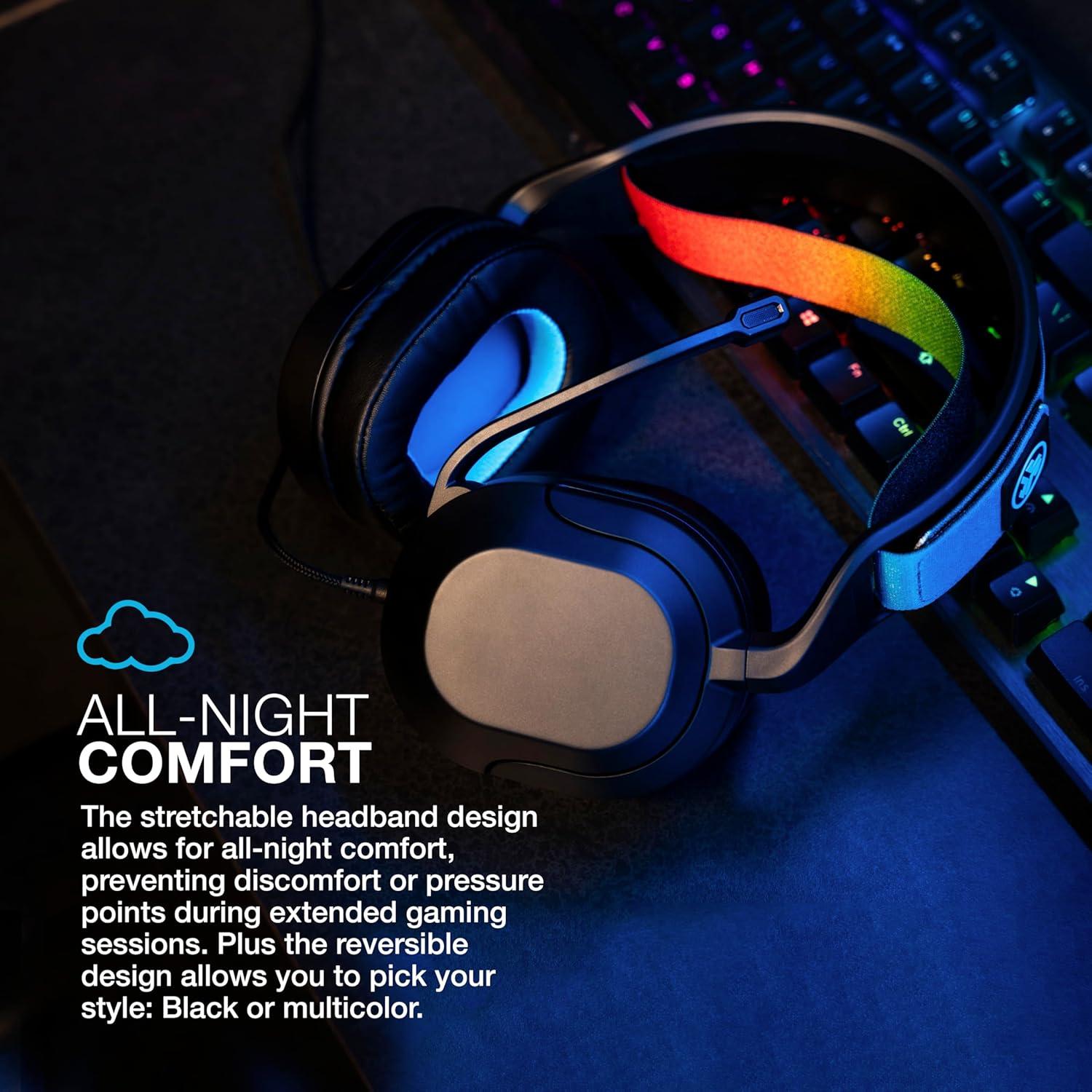 imageJLab Nightfall Gaming Headset with NearField Directional FliptoMute Rotating Boom Mic 50mm Drivers and Sound Isolating Inner Shelf Wired 35mm for PC PS5 PS4 Xbox Series XS Xbox one Switch