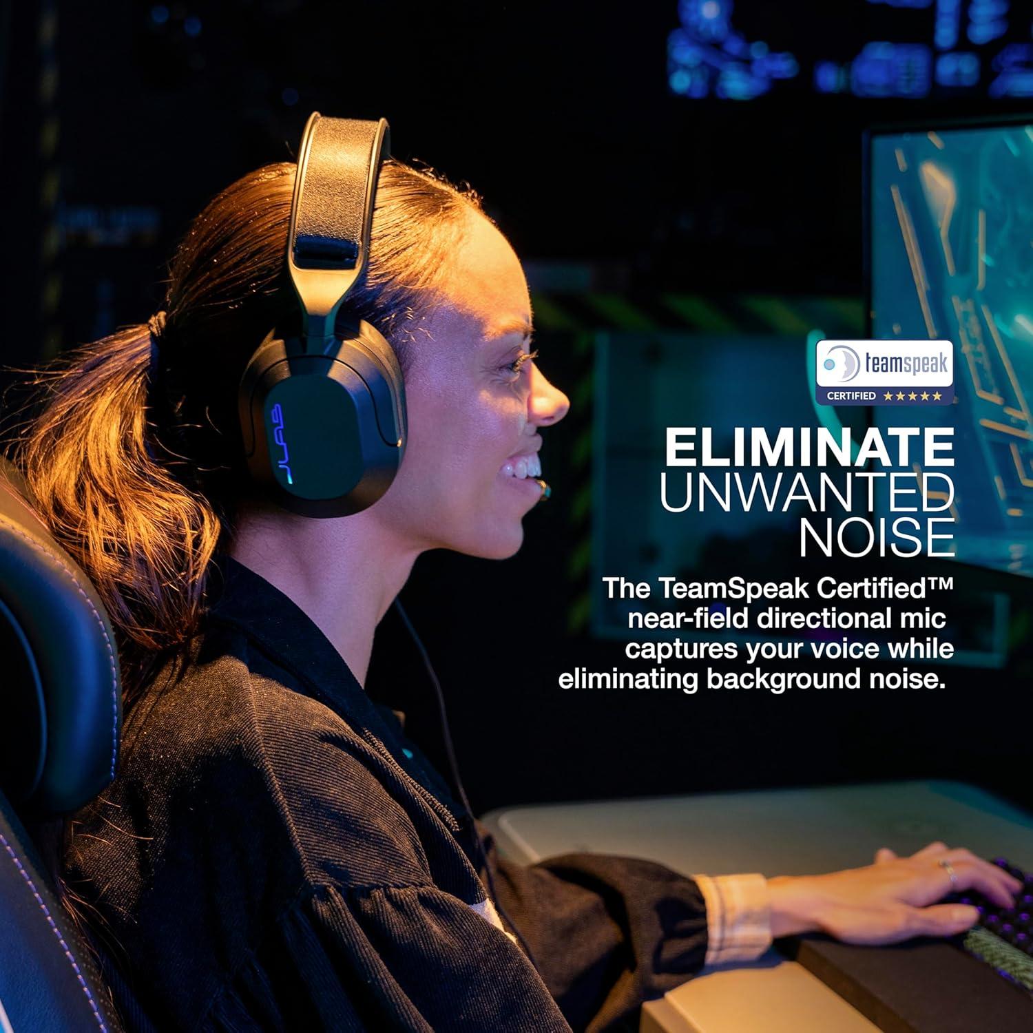 imageJLab Nightfall Gaming Headset with NearField Directional FliptoMute Rotating Boom Mic 50mm Drivers and Sound Isolating Inner Shelf Wired 35mm for PC PS5 PS4 Xbox Series XS Xbox one Switch