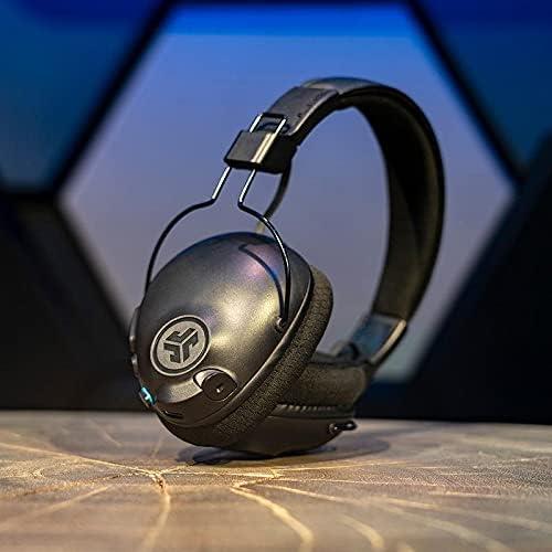 imageJLab Play Pro Gaming Wireless Headset  60 Hour Bluetooth 5 Playtime 60ms SuperLow Latency for Mobile Gameplay  Retractable Boom Mic  AUX Gaming Cord Compatible with Gaming Consoles Renewed