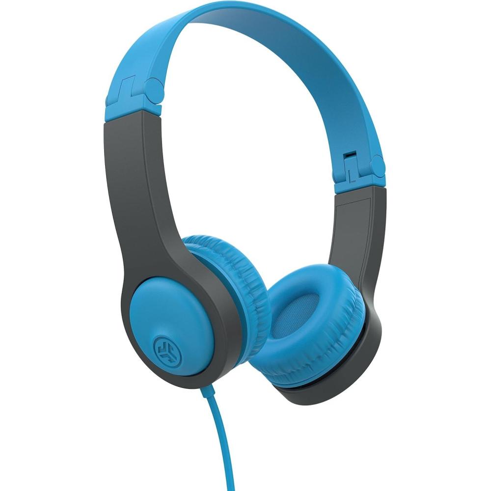 imageJLab JBuddies Folding Kids Wired Headphones Gen 2 PinkGrey Toddler Headphones Noise Isolation Kids Safe Volume Limiting for Children Ages 2BlueGrey