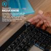 imageJLab Epic Mechanical Wireless Keyboard Black 108 Keys Bluetooth or USB Wireless Dongle MultiDevice Toggle Backlit Mechanical Keys Smart Media Knob Custom User Profiles Rechargeable 1 Pack