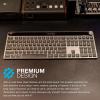 imageJLab Epic Wireless Keyboard Black 108 Keys Connect Via Bluetooth or USB Wireless Dongle MultiDevice Toggle Soft Touch Keys Smart Media Knob Custom User Profiles Rechargeable 1 Pack1 Pack
