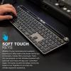 imageJLab Epic Wireless Keyboard Black 108 Keys Connect Via Bluetooth or USB Wireless Dongle MultiDevice Toggle Soft Touch Keys Smart Media Knob Custom User Profiles Rechargeable 1 Pack1 Pack