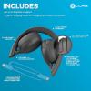 imageJLab Go Lux ANC Wireless Headphones Graphite Hybrid Active Noise Cancelling Premium OnEar Bluetooth Headset Customizable Sound Be Aware Mode Cloud Foam Comfort Multipoint ConnectionGraphite
