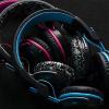 imageJLab JBuddies Play Gaming Wireless Kids Headset Blue 22 Hour Bluetooth 5 Playtime 60ms SuperLow Latency for Mobile Gameplay Retractable Boom Mic AUX Cord Compatible wGaming ConsolesBlue