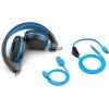 imageJLab JBuddies Play Gaming Wireless Kids Headset Blue 22 Hour Bluetooth 5 Playtime 60ms SuperLow Latency for Mobile Gameplay Retractable Boom Mic AUX Cord Compatible wGaming ConsolesBlue