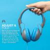 imageJLab JBuddies Studio 2 OnEar Kids Wired Headphones GreyBlue Toddler Headphones Kid Safe Studio Volume Safe Volume Limiter Folding Adjustable Noise Isolation with Mic
