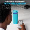 imageJLab JBuds Party Portable Bluetooth Speaker 2 FullRange Drivers  2 Passive Woofers IP56 Waterproof 12 Hours Playtime Connect Multiple Speakers Custom Sound  RGB Lighting via App BlackCyan
