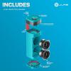 imageJLab JBuds Party Portable Bluetooth Speaker 2 FullRange Drivers  2 Passive Woofers IP56 Waterproof 12 Hours Playtime Connect Multiple Speakers Custom Sound  RGB Lighting via App BlackCyan